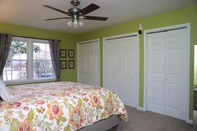 oversized bedroom with split closets