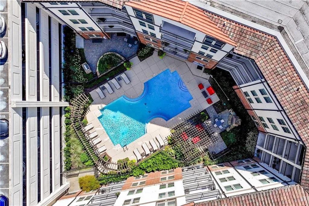 Bird's eye view of a pool