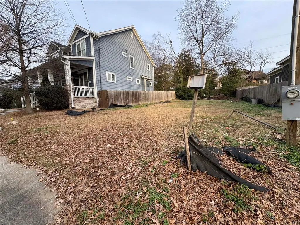 View of land lot from front right corner.