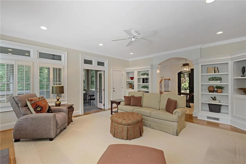 Built in bookcase in the family room
