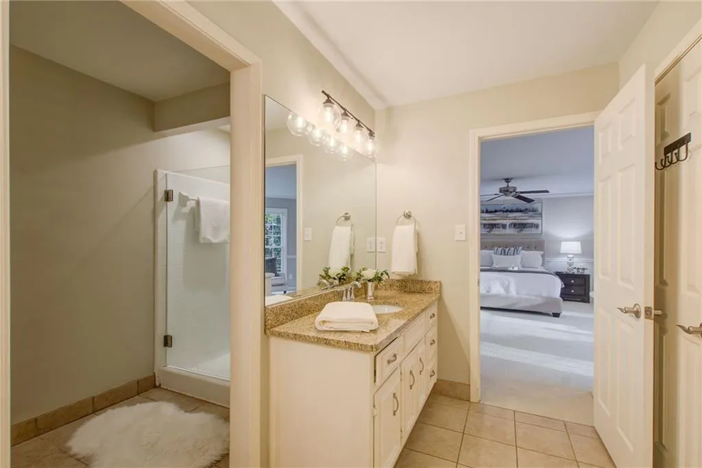 Separate shower and tub