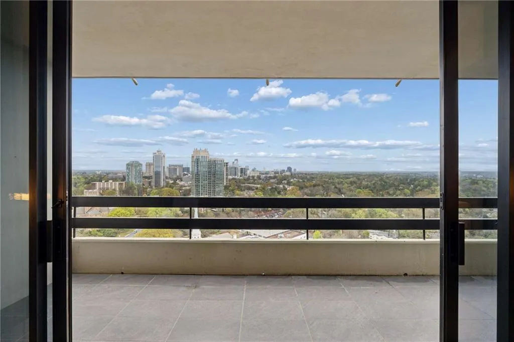 Balcony with a view of skyline