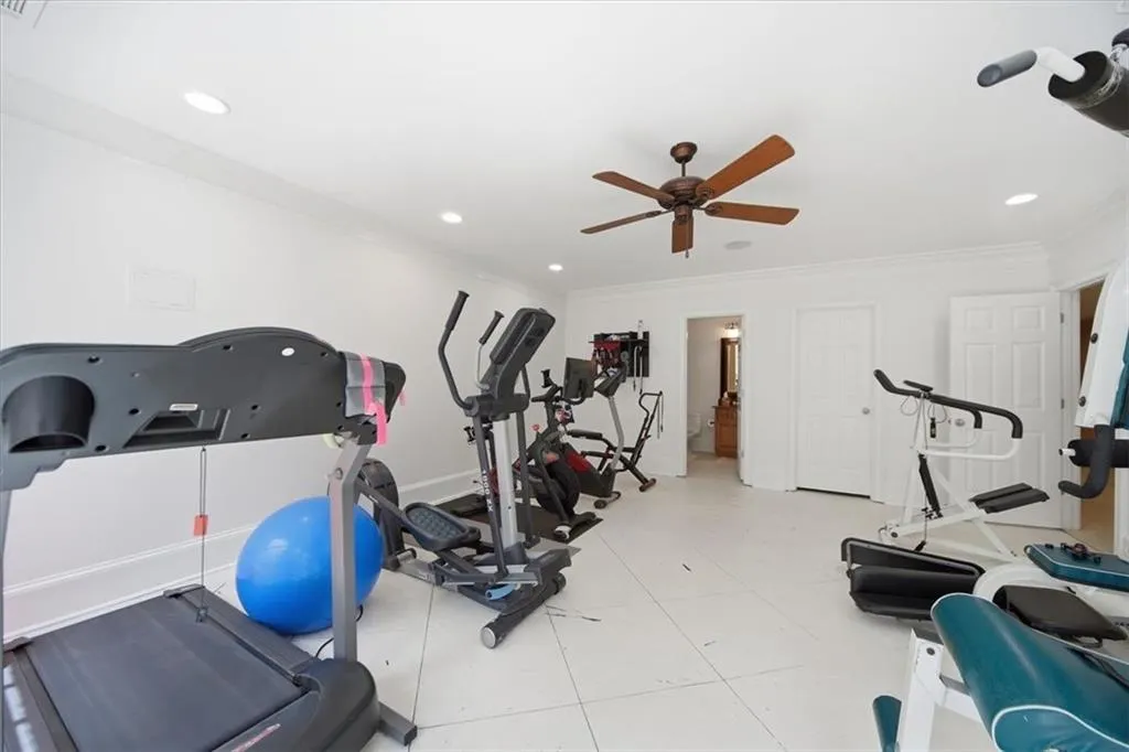 Another view of the 6th Bedroom being used as an Exercise Room.