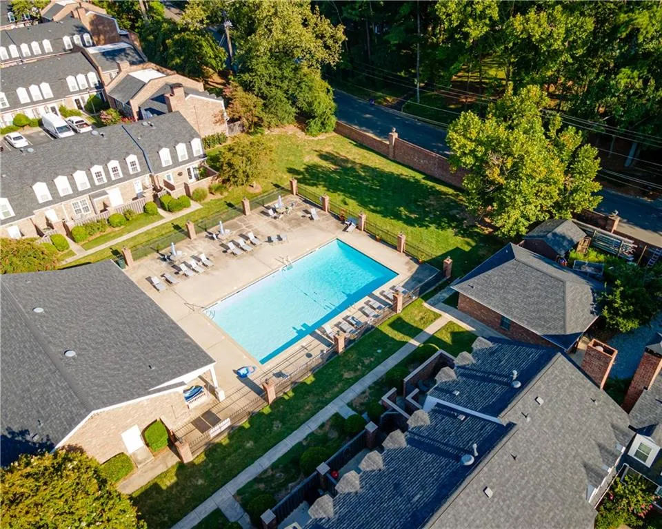 Bird's eye view of a pool