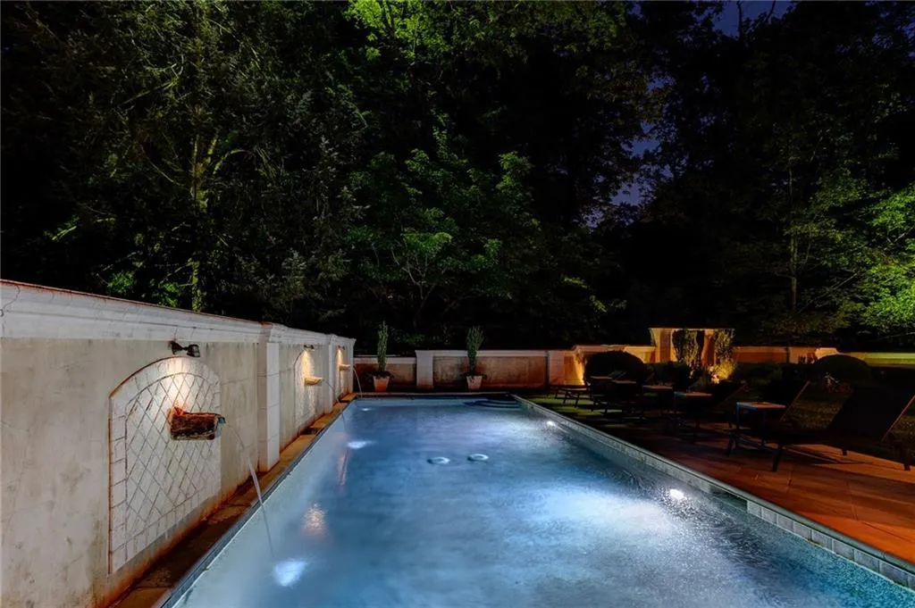 Evening photo of pool