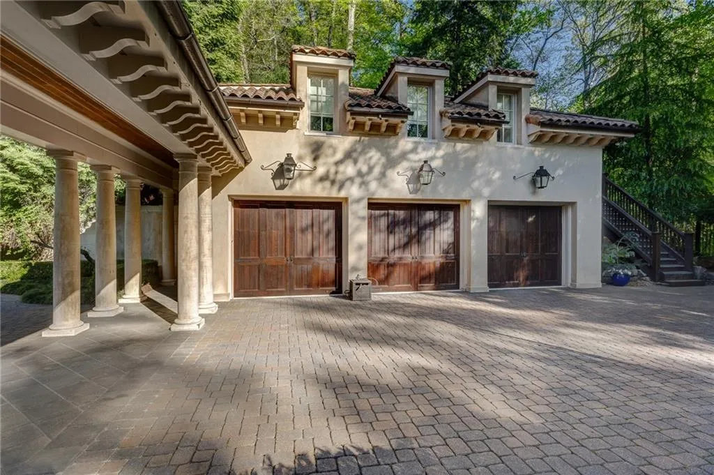 Three car garage with guest house