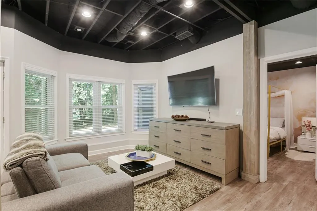 Living room featuring light hardwood / wood-style floors