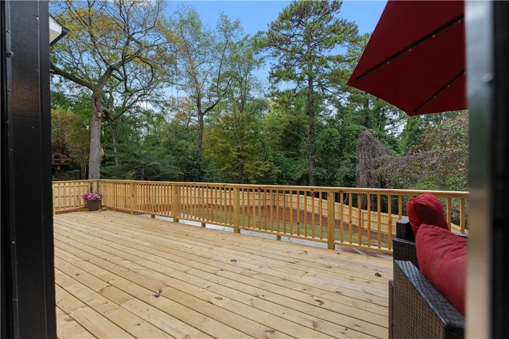View of wooden deck
