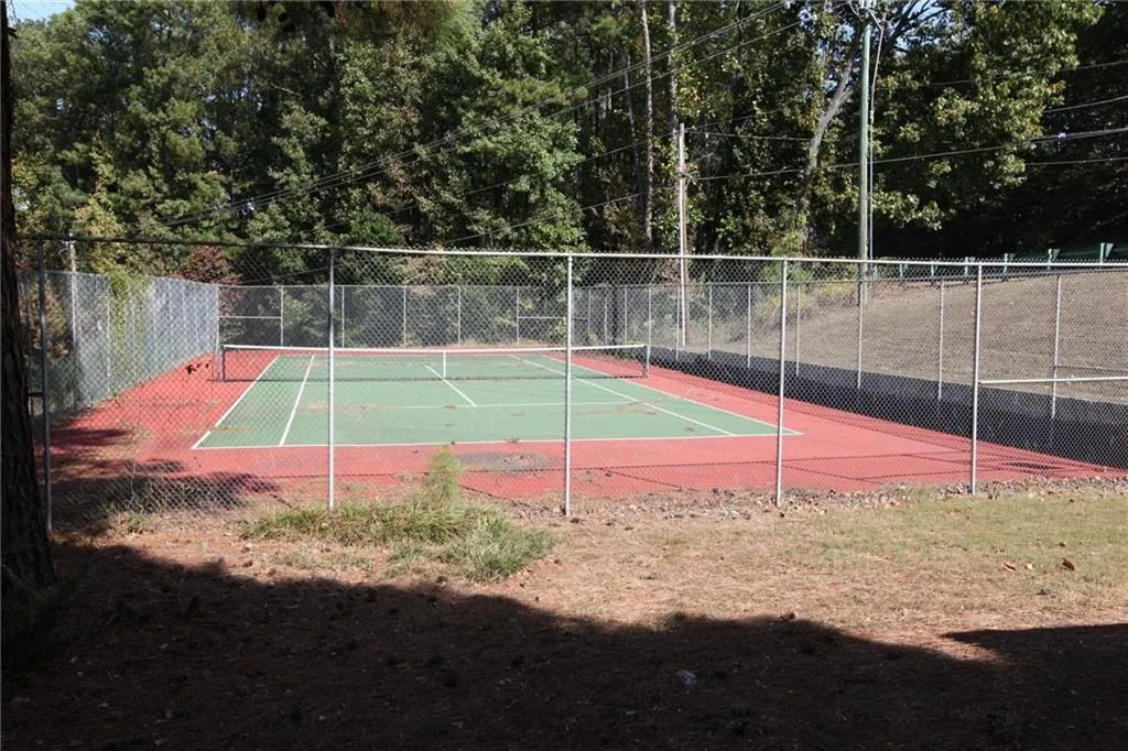 View of tennis court