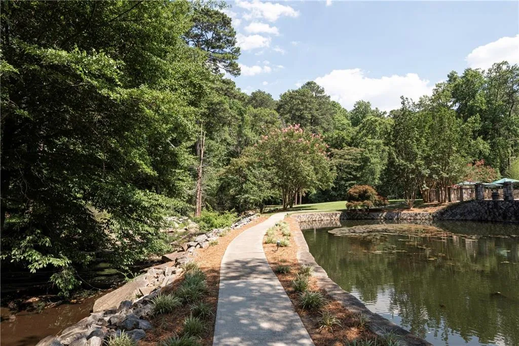 Walking Trail Near Creek and Pond
