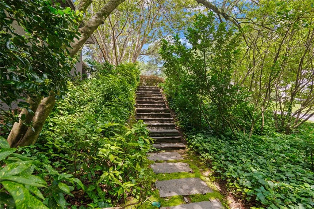 Steps from front to back yard.