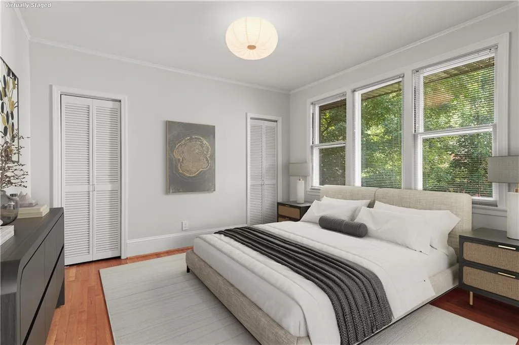 Second huge bedroom.  Virtually staged.