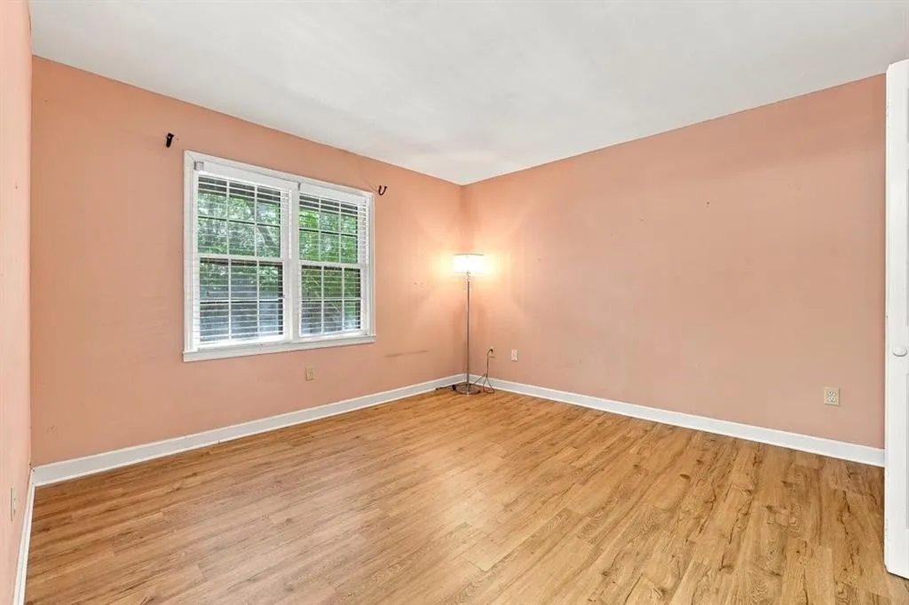 Wood-finish flooring throughout