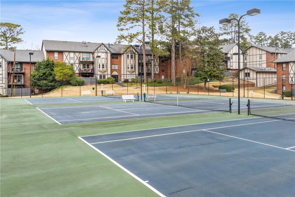 View of tennis court