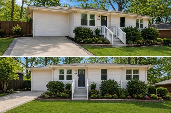 Digitally enhanced rendering of front of the house