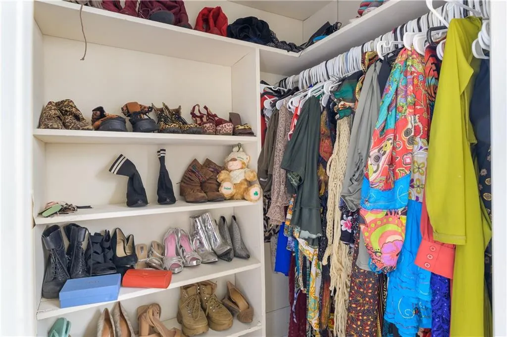 Walk-in closet with custom shelving