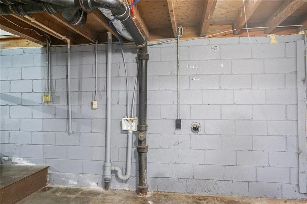 View of unfinished basement