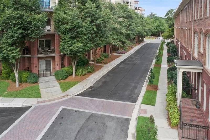View of street with sidewalks and curbs