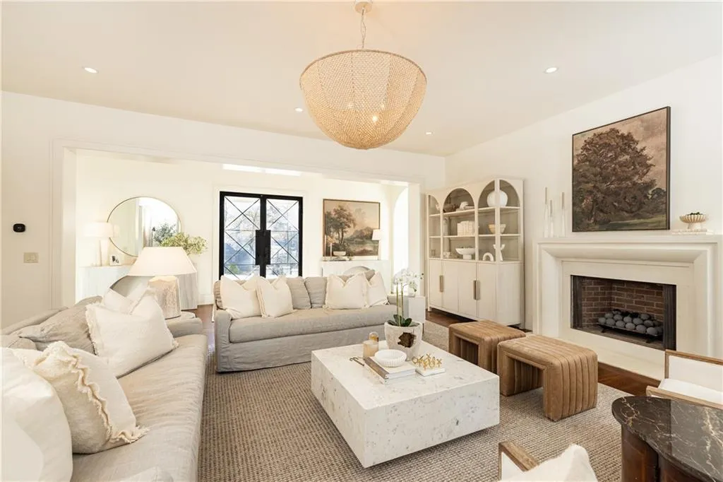 Living room fireplace