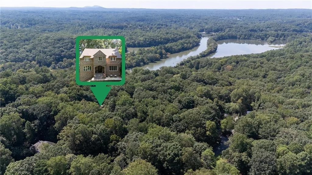 Drone / aerial view of a heavily wooded area