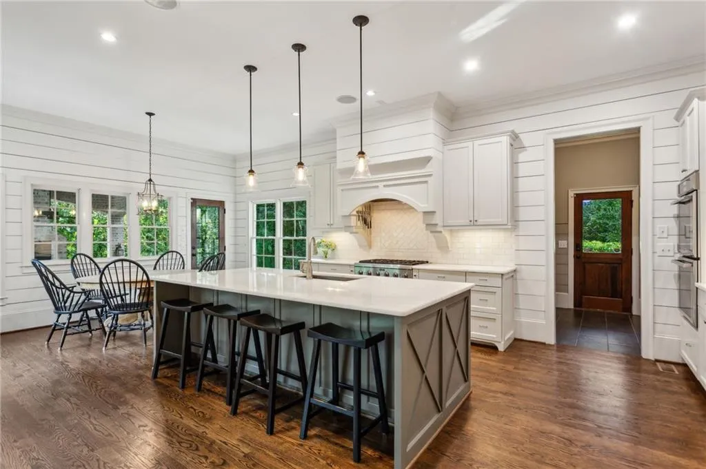 Large kitchen island with plenty of prep space