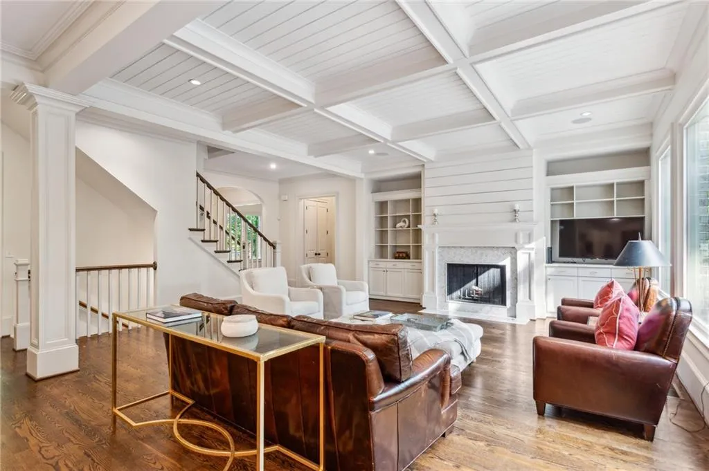 View of family room from the kitchen island