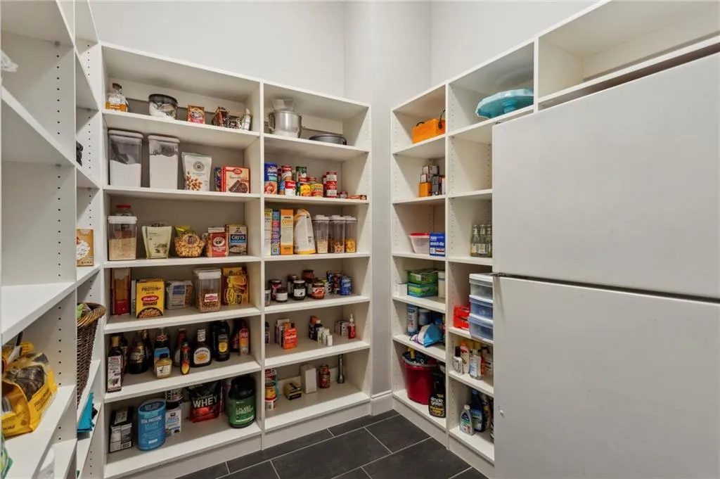 Walk-in pantry with so much storage space!