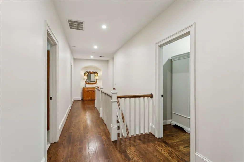 Hallway with charming arched nook