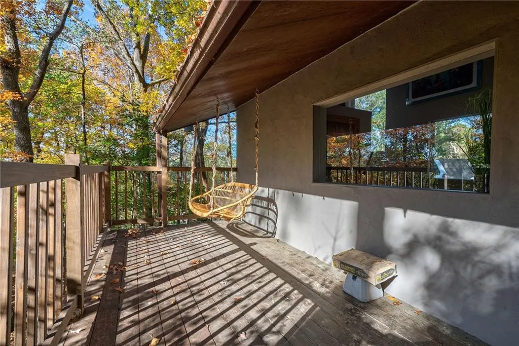 View of wooden deck