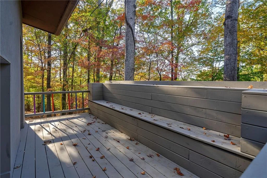 View of wooden deck