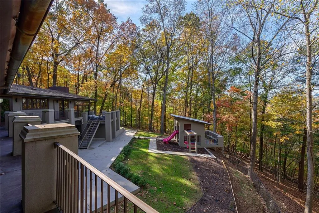 View of yard with a playground