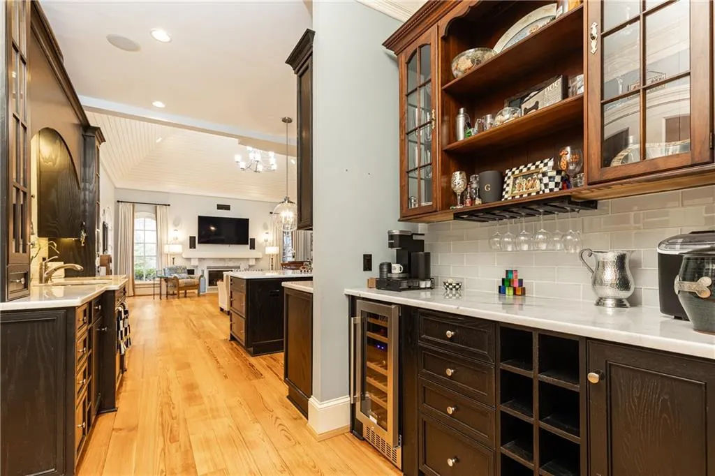 Butler's Pantry with beverage cooler.