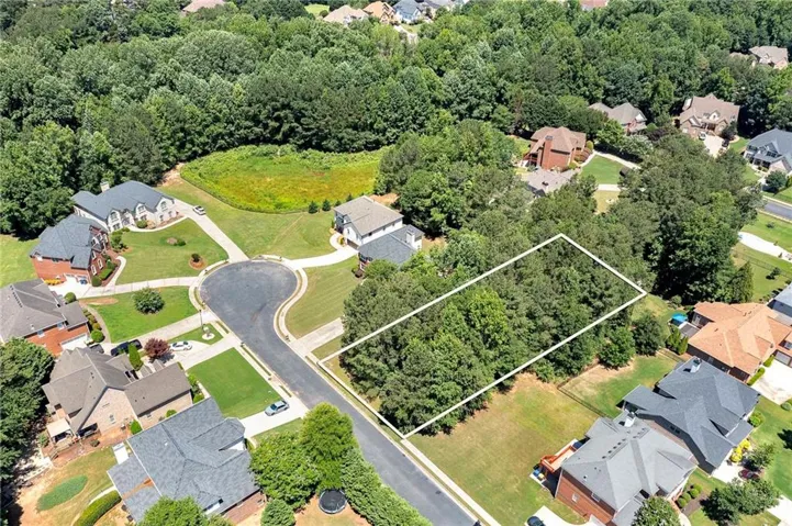 Wooded lot in a cul-de-sac setting, surrounded by established residential properties