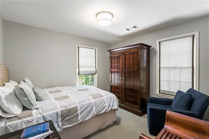 Bedroom with carpet floors