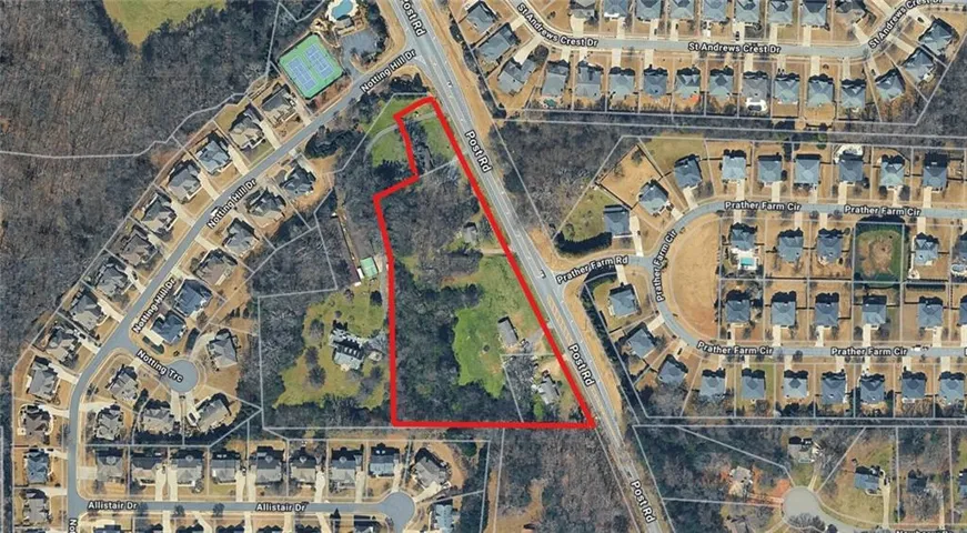 Aerial Property Map. Displaying the property's boundaries and surrounding parcels