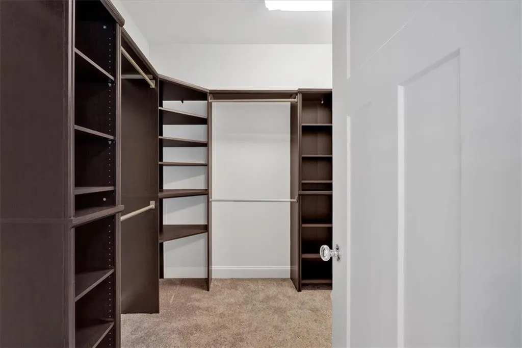 Spacious closet featuring carpet flooring