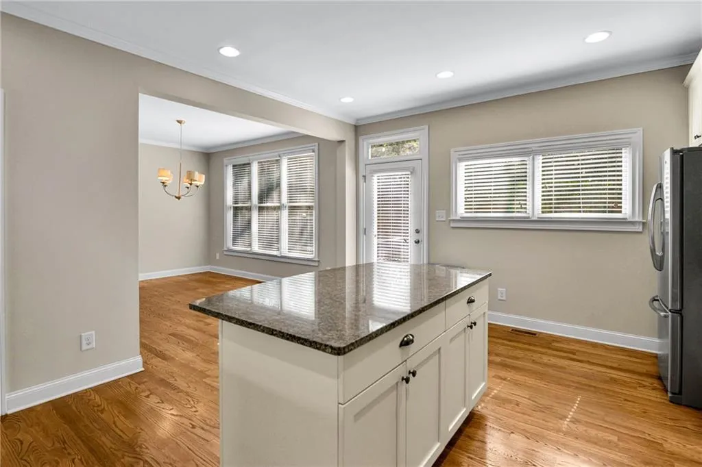 Kitchen with granite island