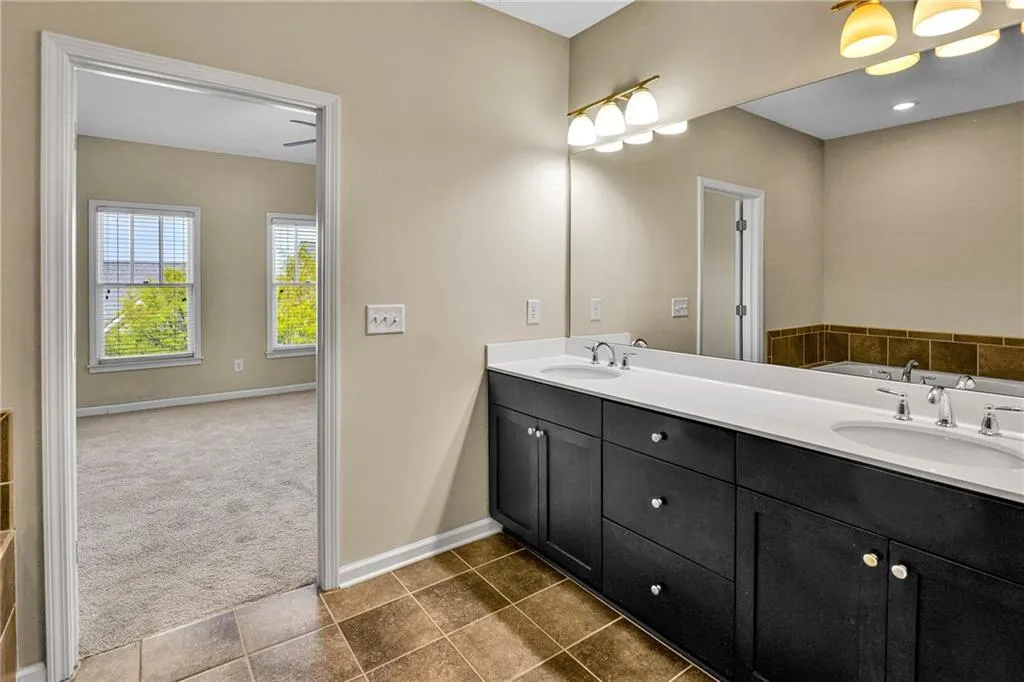 Bathroom with double vanities