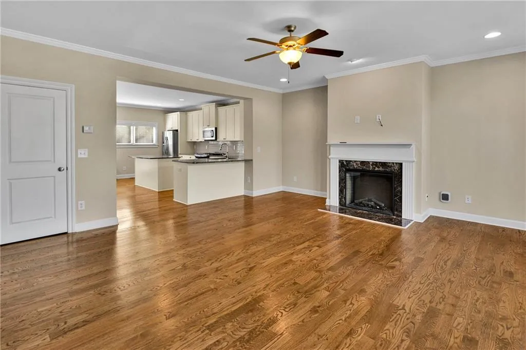Living room open to Kitchen