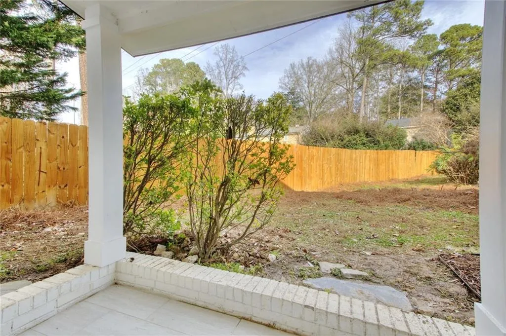 View of fenced yard