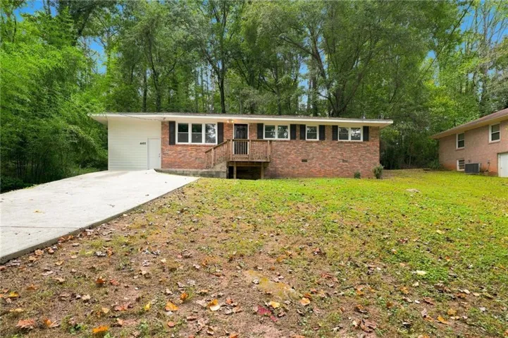 Brick exterior with white trim