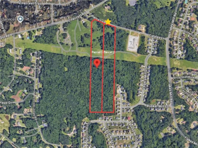 Aerial map of property and surrounding area