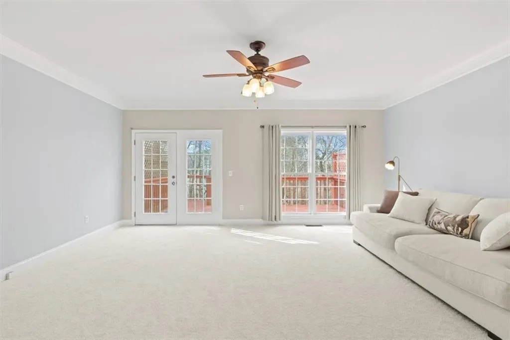 French doors make it easy to take the party outside!