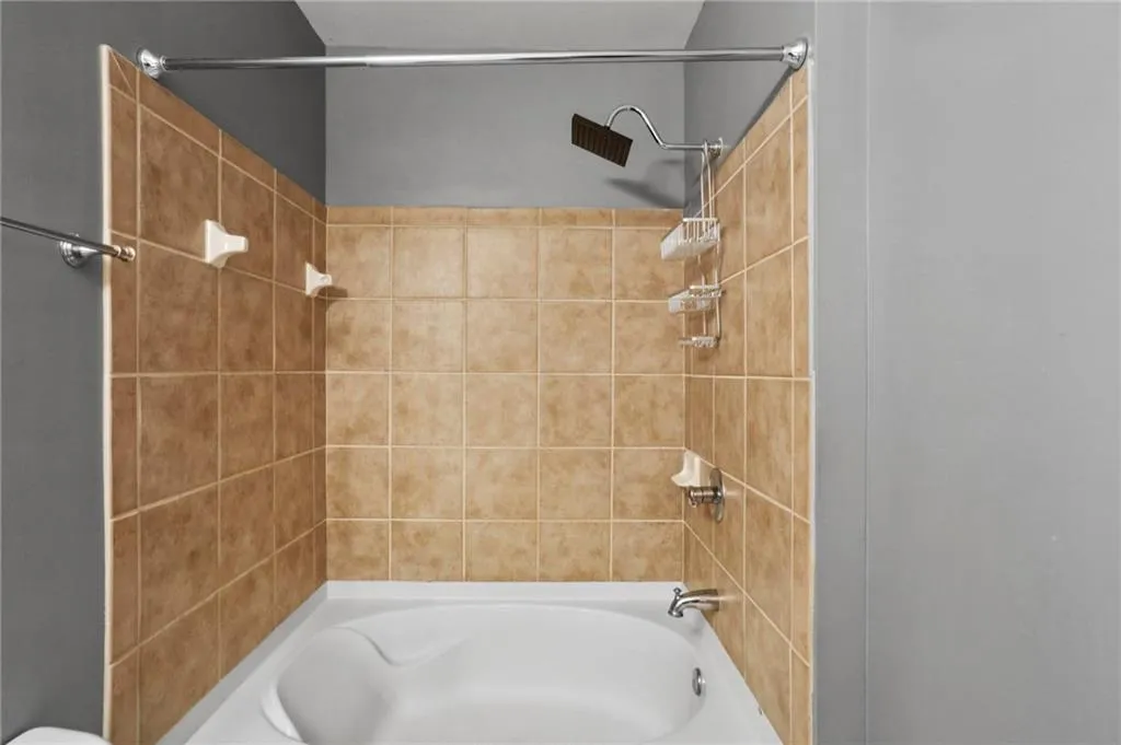 Full bathroom with shower / soaking tub bath combination