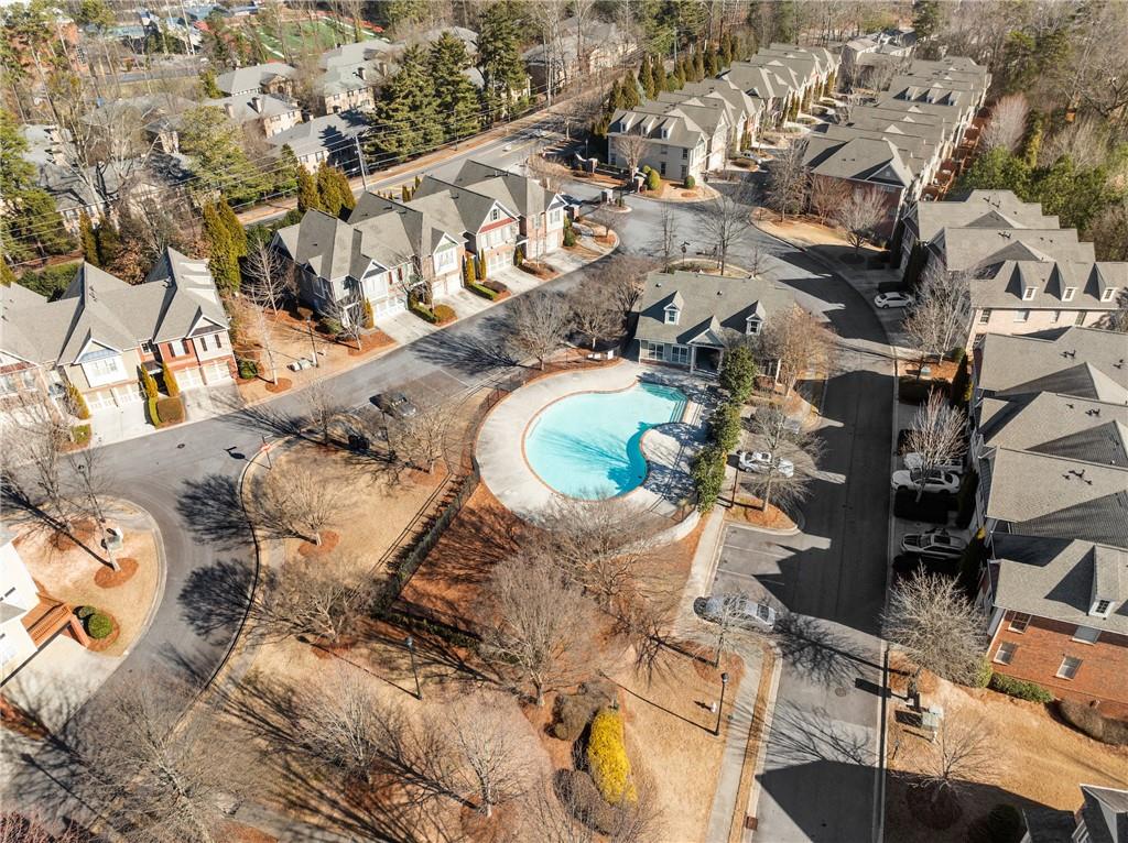 Aerial view of amenities