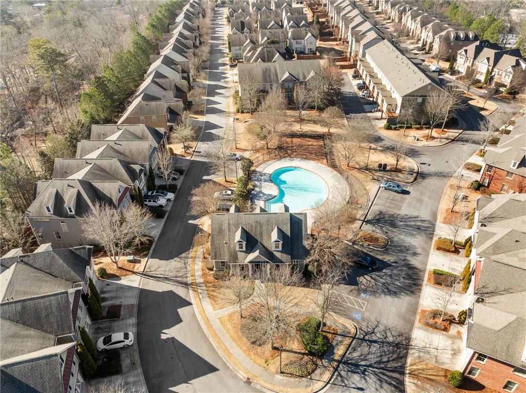 Aerial view of amenities