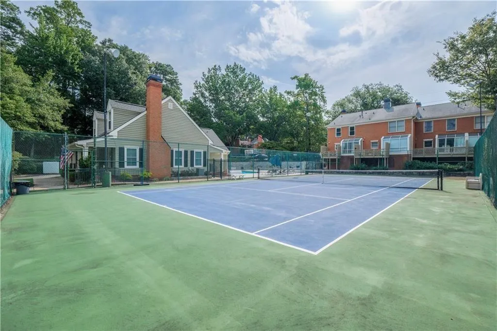 View of tennis court