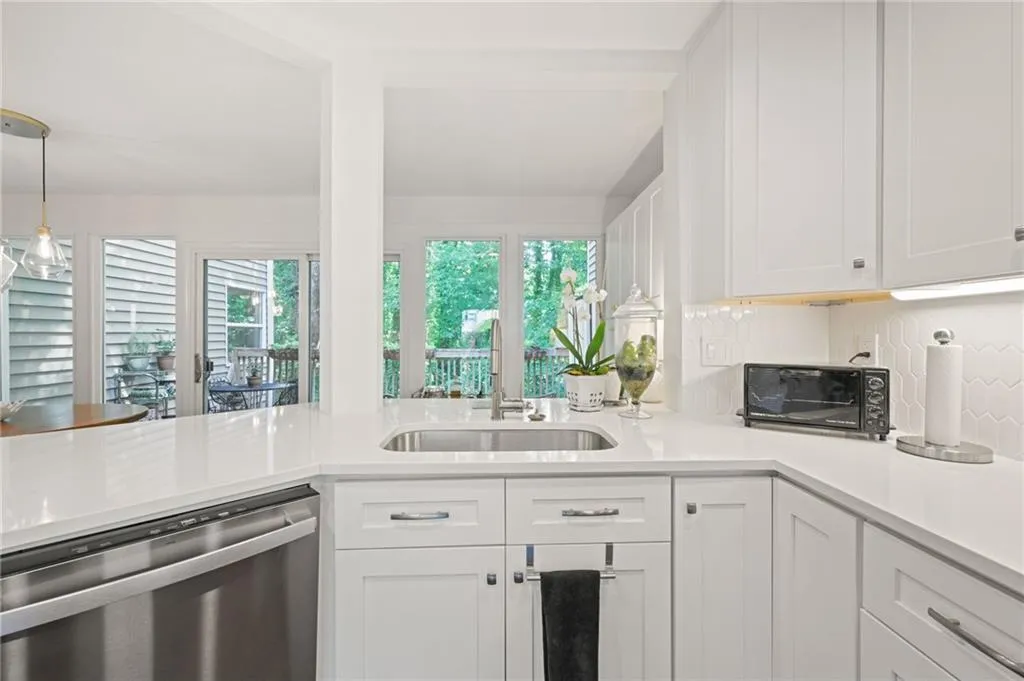 Great view of greenspace from the kitchen
