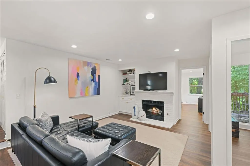 Living room with recessed lighting