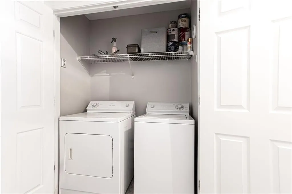 Laundry area featuring washing machine and dryer